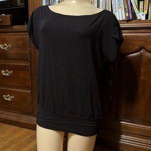 Gap Women’s Banded Bottom Tee, Ruching, Sz Lg